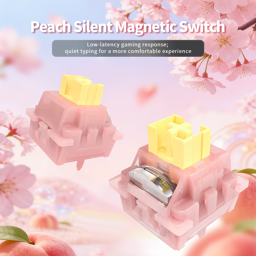 Silent Switch Mechanical Keyboard - OUTEMU Peach Silent Magnetic Switch 40g