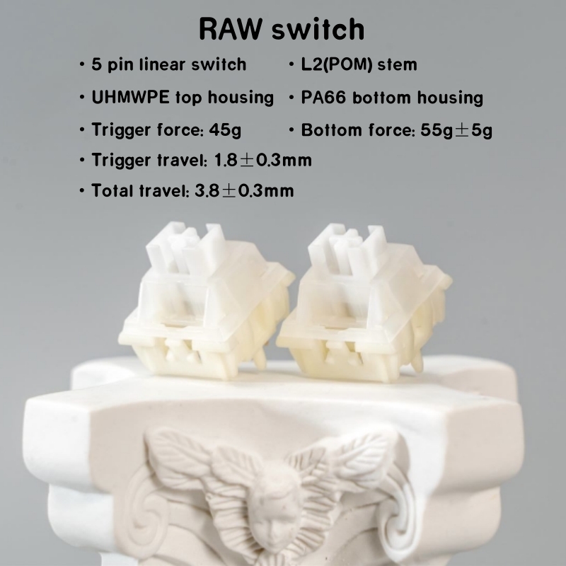 KeyGeek Interruttore RAW 45g I - Keyboard Switch Lubed Linear 45G recensione e prezzo
