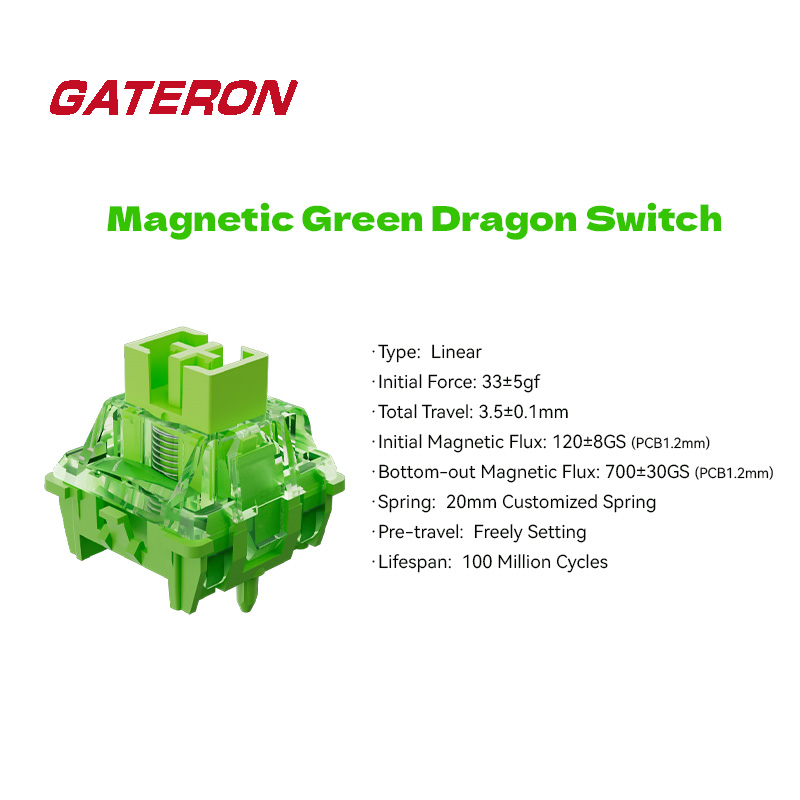 Switch GATERON Magnetic Green  - Hall Effect Magnetic Switch Keyboard recensione e prezzo